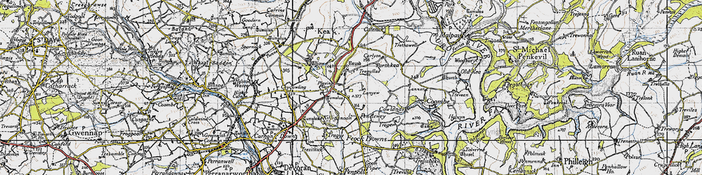 Old map of Lanyew in 1946