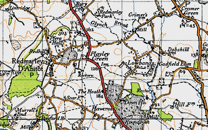 Old map of Playley Green in 1947