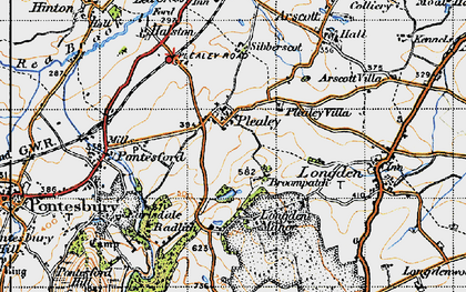 Old map of Plealey in 1947