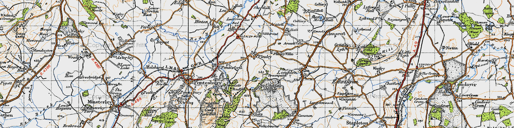 Old map of Plealey in 1947