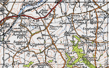 Old map of Pleamore Cross in 1946