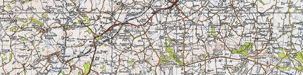 Old map of Pleamore Cross in 1946