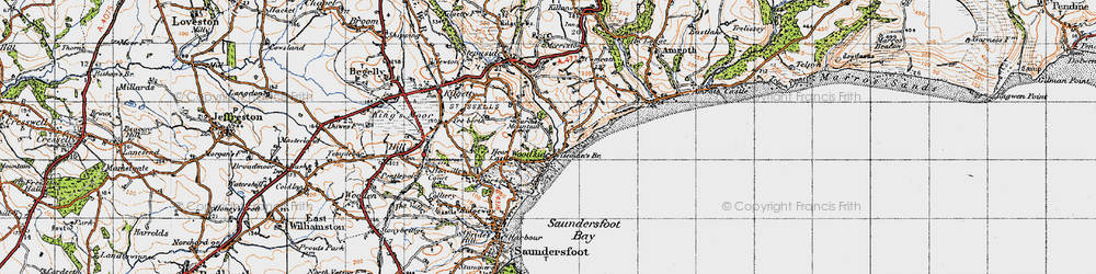 Old map of Wiseman's Br in 1946