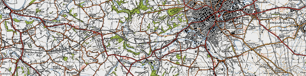 Old map of Pleasington in 1947