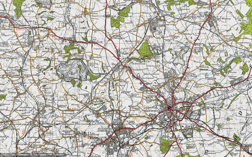 Old Map of Pleasleyhill, 1947 in 1947