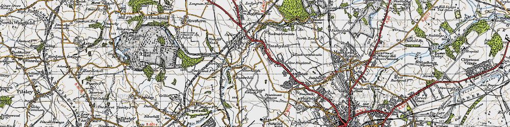 Old map of Pleasleyhill in 1947