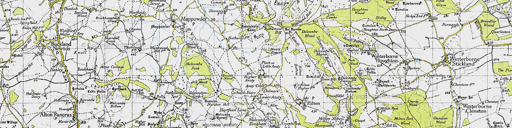Old map of Pleck in 1945