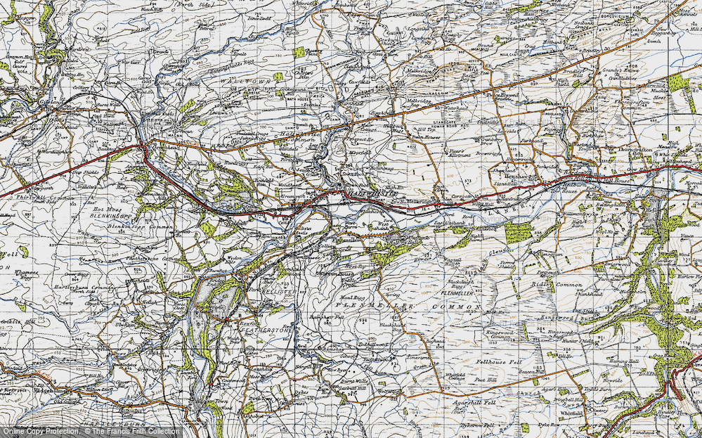 Old Map of Historic Map covering Todhillwood Fell in 1947