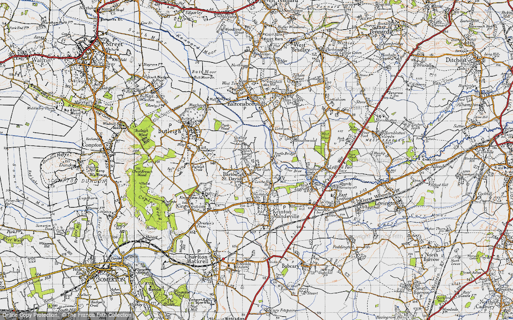 Old Map of Plot Gate, 1945 in 1945