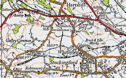 Old map of Plough Hill in 1946