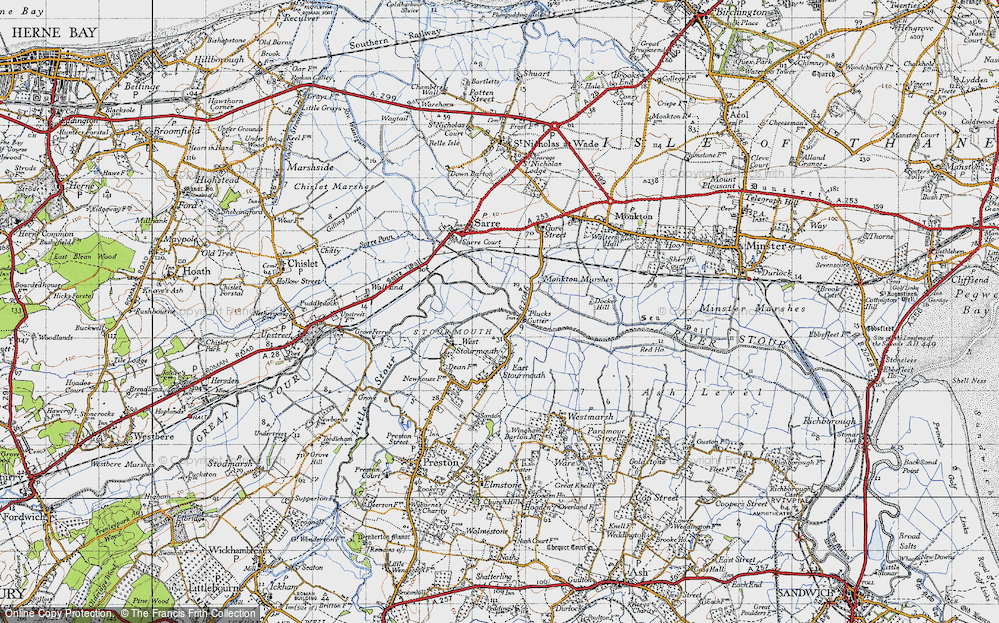 Old Map of Plucks Gutter, 1947 in 1947