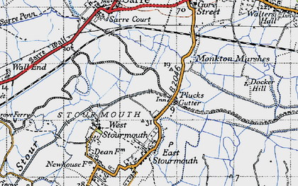 Old map of Plucks Gutter in 1947