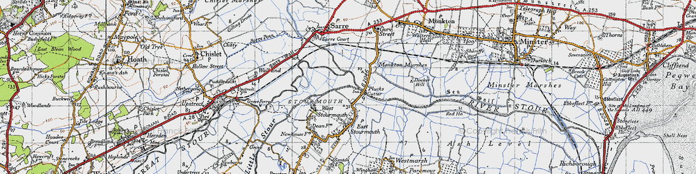Old map of Plucks Gutter in 1947