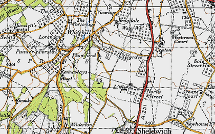 Old map of Plumford in 1946