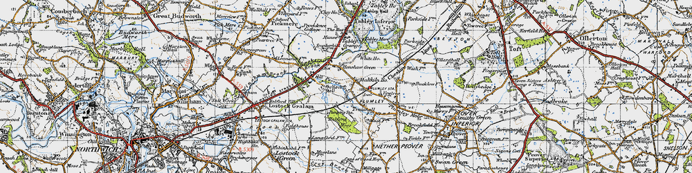 Old map of Plumley in 1947