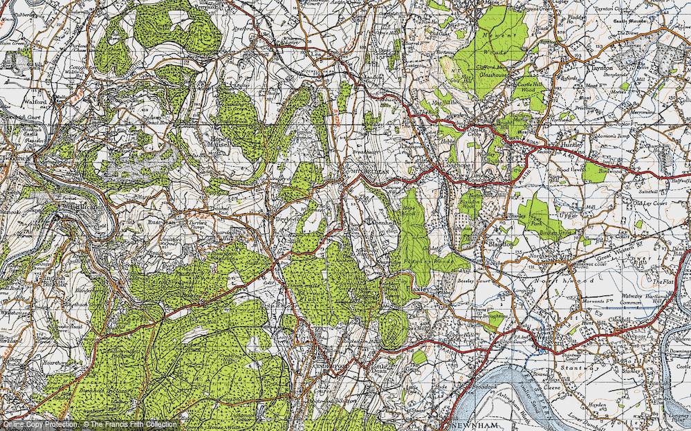 Old Map of Plump Hill, 1947 in 1947