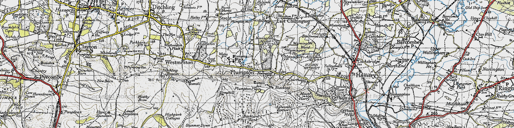 Old map of Plumpton in 1940