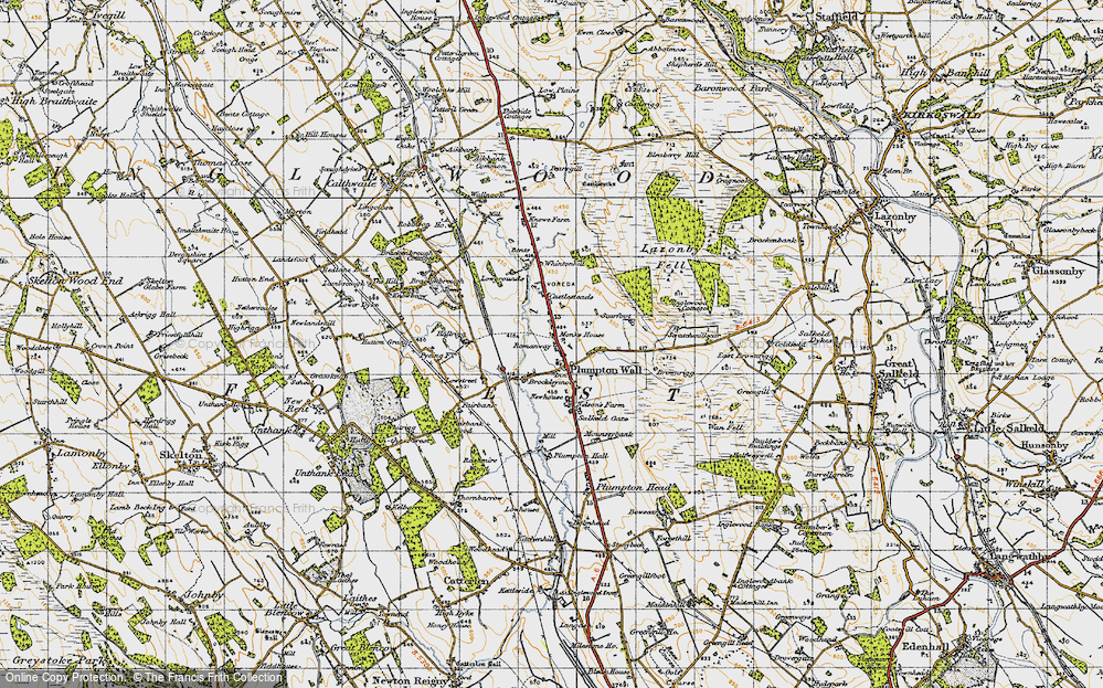 Old Map of Historic Map covering Lazonby Fell in 1947