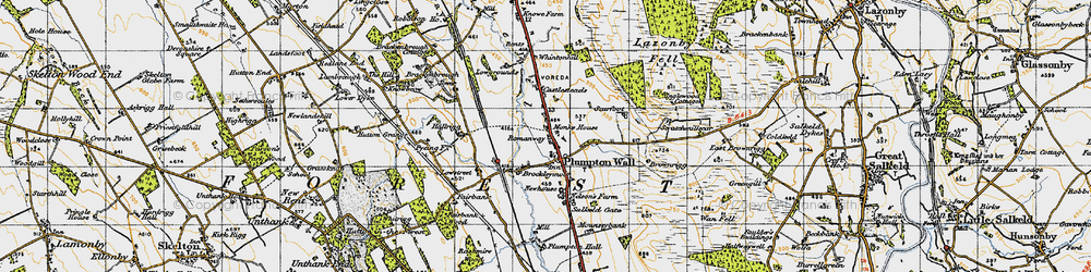 Old map of Lazonby Fell in 1947