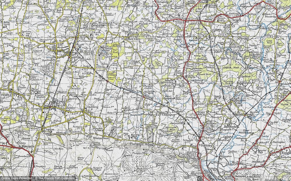 Old Map of Historic Map covering Blackbrook Wood in 1940