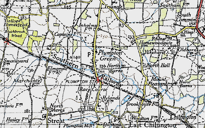 Old map of Plumpton Green in 1940