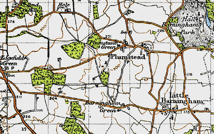 Old map of Plumstead Green in 1945