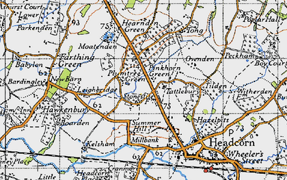 Old map of Plumtree Green in 1940