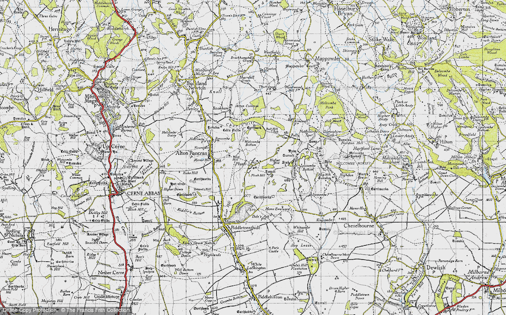 Old Map of Plush, 1945 in 1945