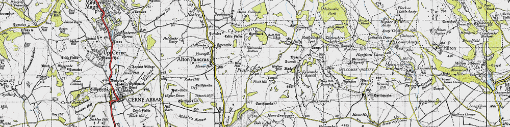 Old map of Plush in 1945