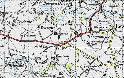 Old map of Bowden Derra Hotel in 1946