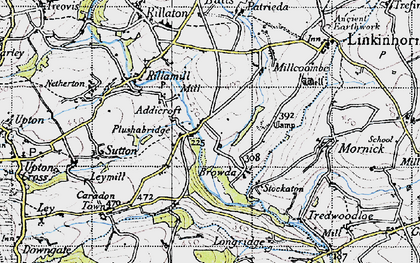 Old map of Browda in 1946