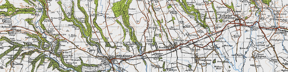 Old map of Beadlam Rigg in 1947