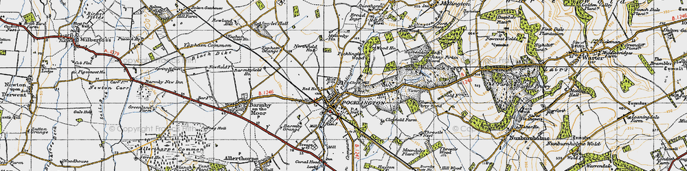 Old map of Pocklington in 1947