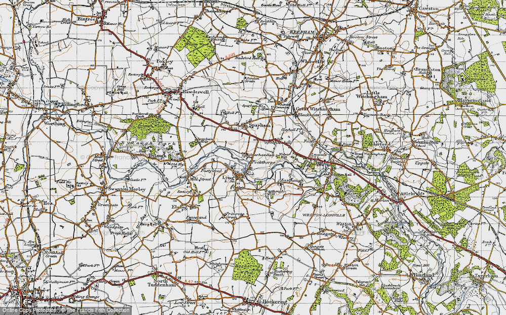 Old Map of Pockthorpe, 1946 in 1946