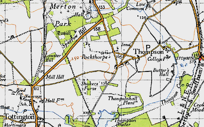 Old map of Pockthorpe in 1946