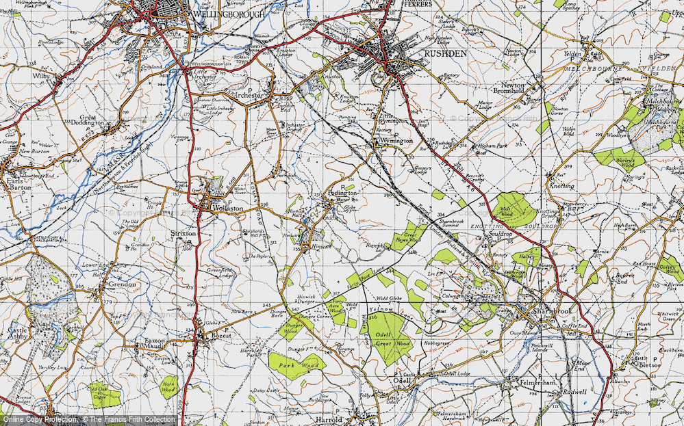 Old Map of Podington, 1946 in 1946