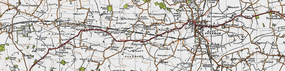 Old map of Podmore in 1946