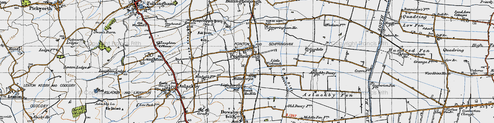 Old map of Pointon in 1946