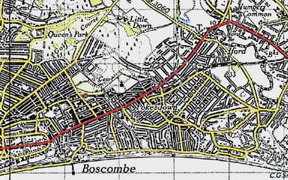 Old map of Pokesdown in 1940