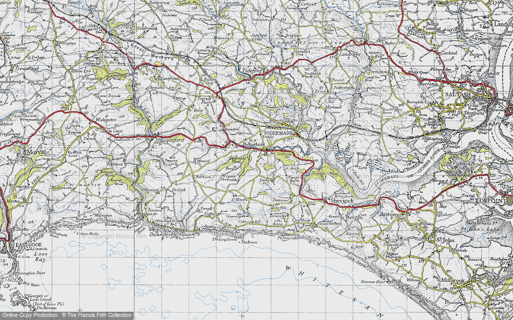Old Map of Historic Map covering Perdredda Wood in 1946