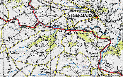 Old map of Perdredda Wood in 1946