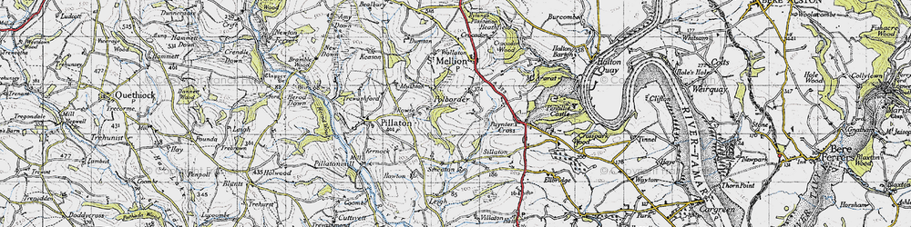 Old map of Polborder in 1946