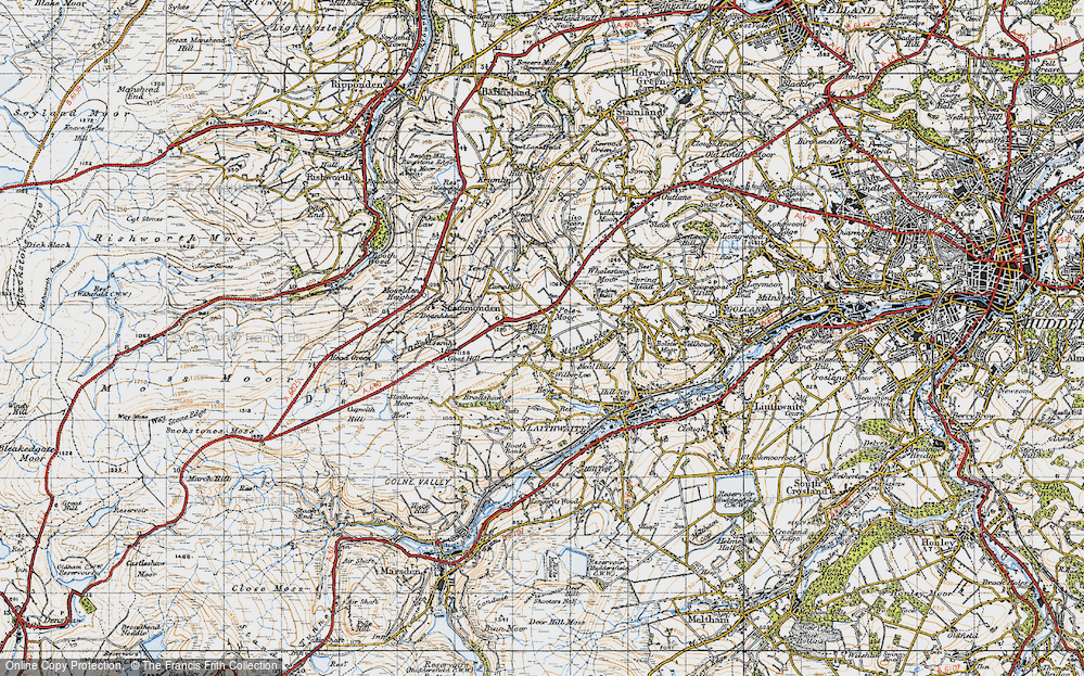 Old Map of Pole Moor, 1947 in 1947