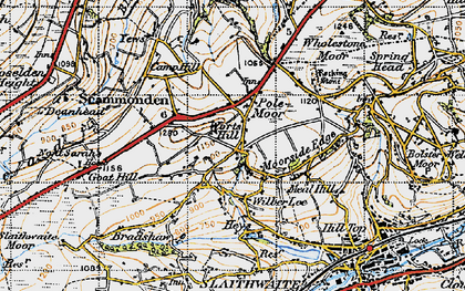 Old map of Pole Moor in 1947