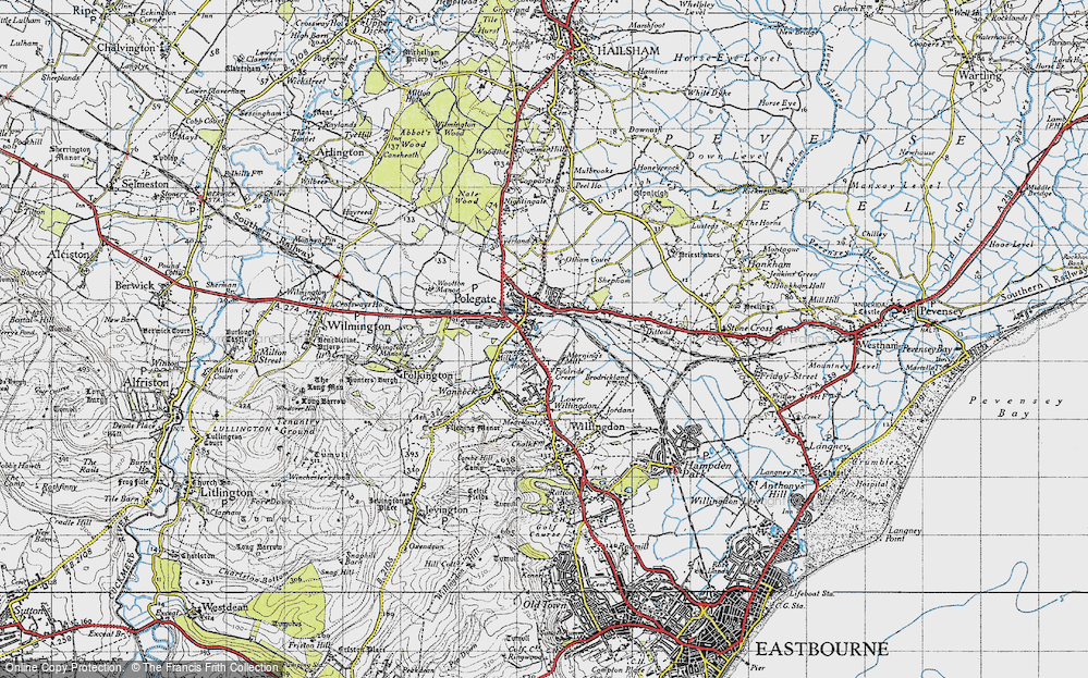 Old Map of Polegate, 1940 in 1940