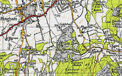 Old map of Polesden Lacey in 1940