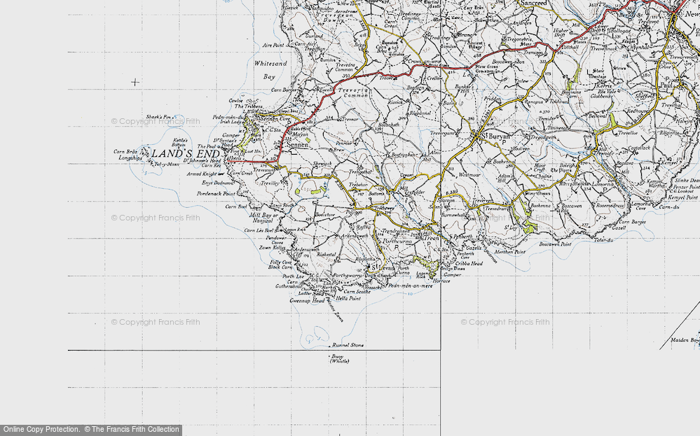 Old Map of Polgigga, 1946 in 1946