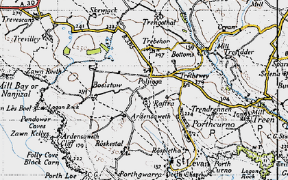 Old map of Polgigga in 1946