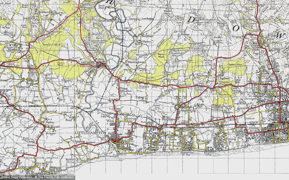 Old Map of Poling Corner, 1945 in 1945