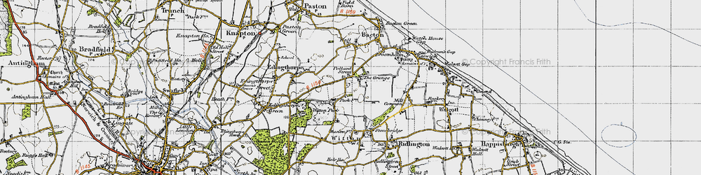 Old map of Pollard Street in 1945